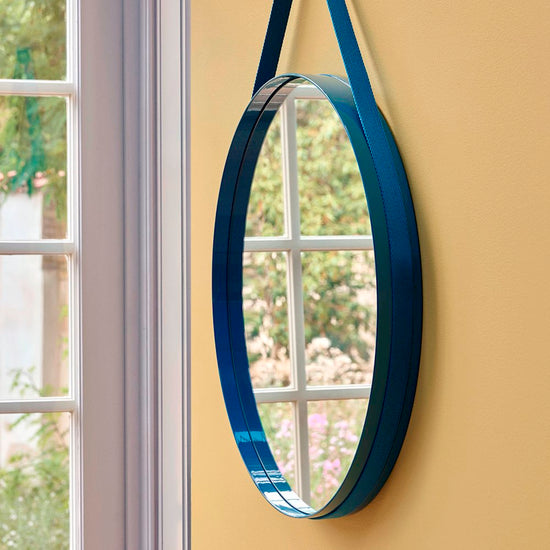 STRAP MIRROR NO 2 - Ø70 - BLUE