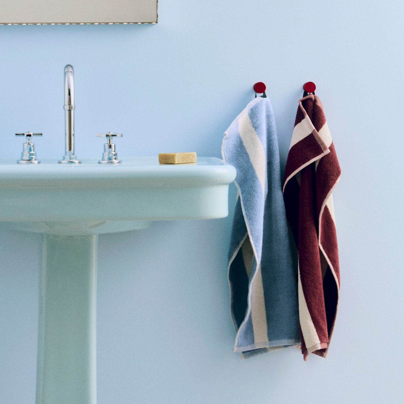 Stripe Hand Towel - W40 x L60 - Burgundy