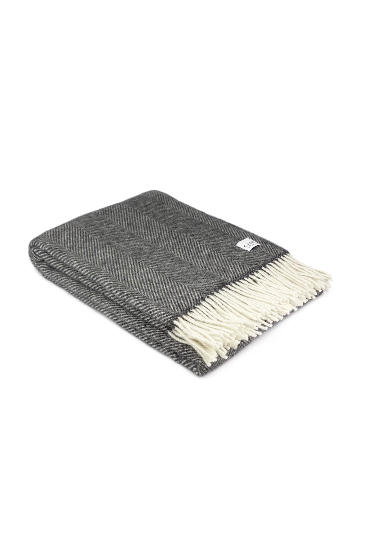 Wool Blanket Herringbone  - Anthracite