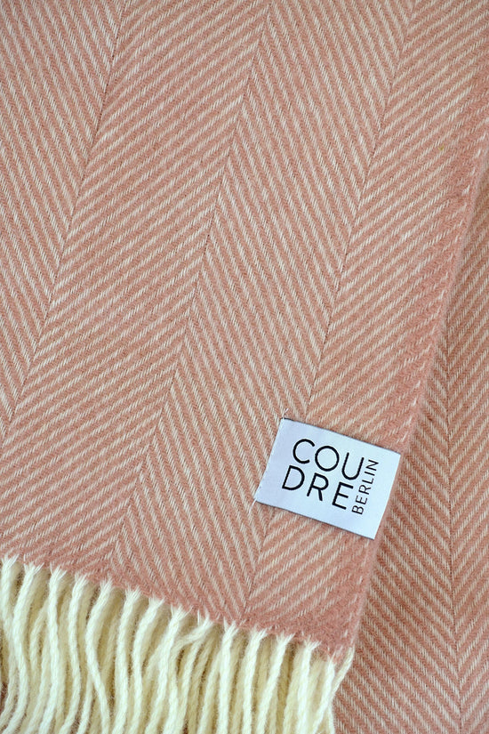 Wool Blanket  - Herringbone Rosestone