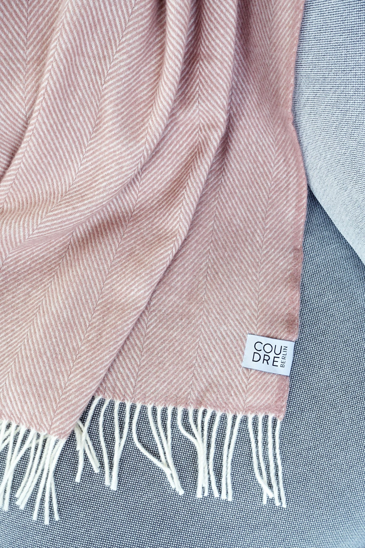 Wool Blanket  - Herringbone Rosestone