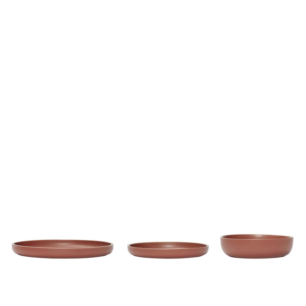 Ceramic Bowls -Red - Set of 3