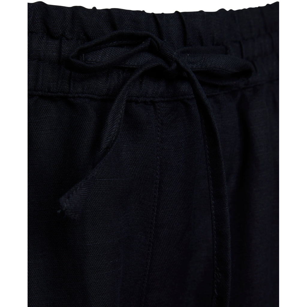 POSEY linen mix elastic waist shorts - Vegan - Black Jet