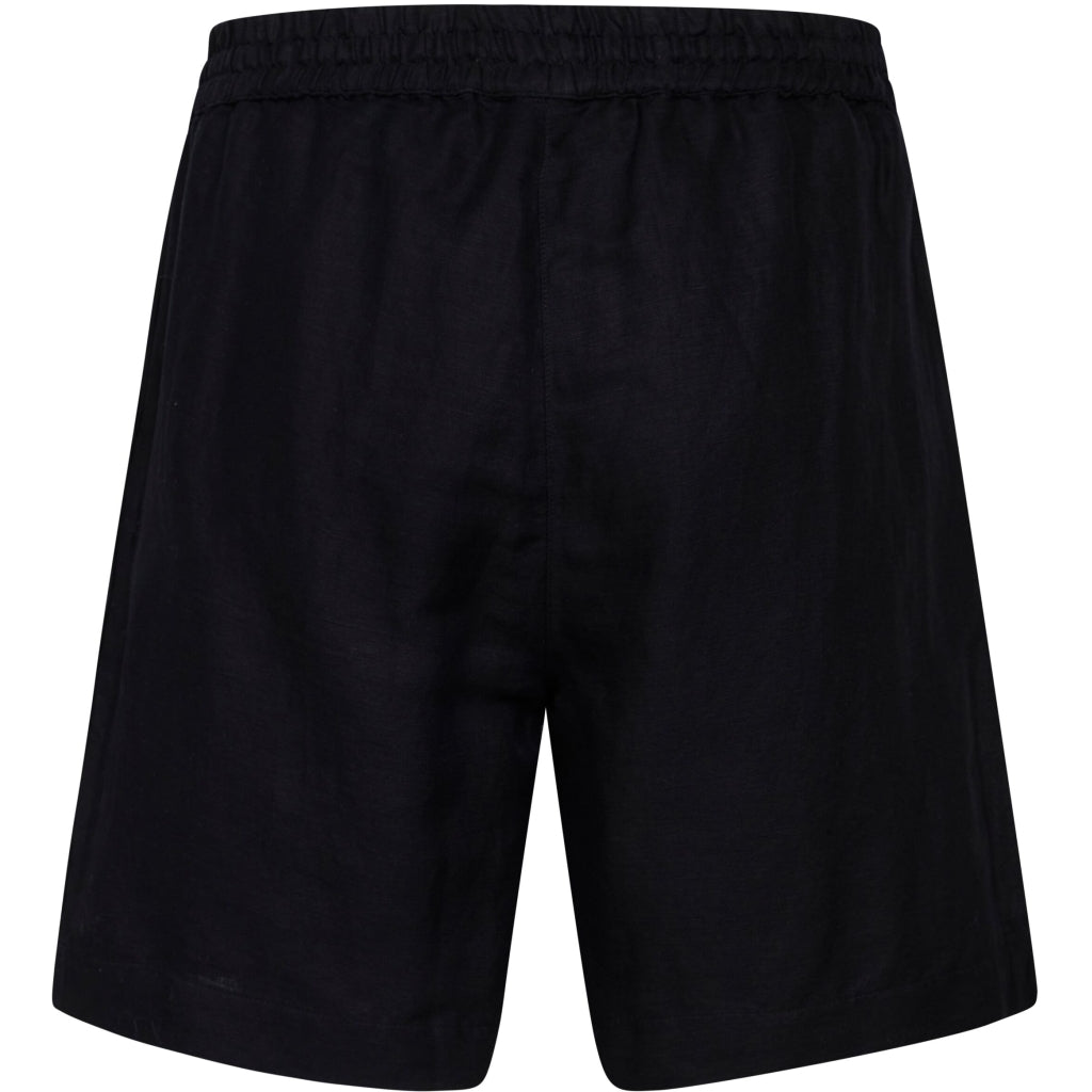 POSEY linen mix elastic waist shorts - Vegan - Black Jet