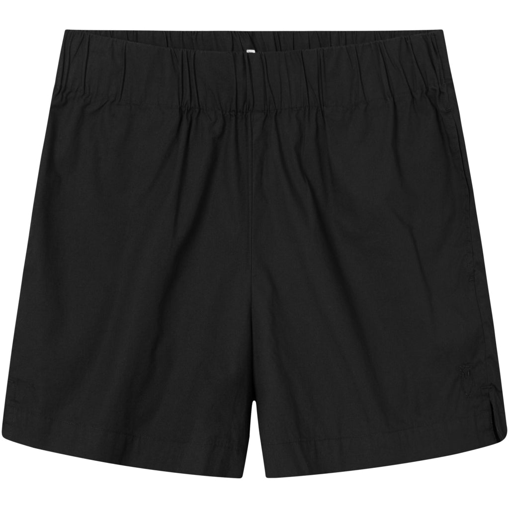 Poplin Elastic Waist Shorts - GOTS/Vegan - Black Jet