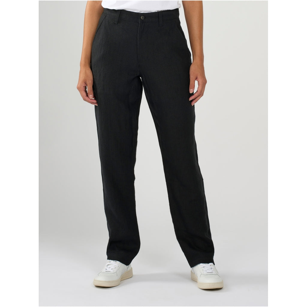 Loose natural linen pants - GOTS/Vegan - Black Jet