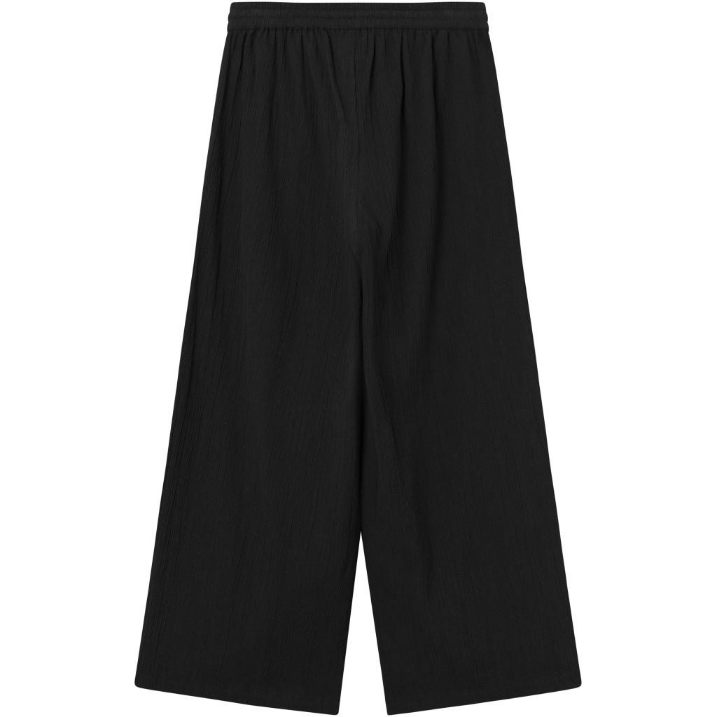 Cotton Crepe Elastic Waist Pants - GOTS/Vegan - Black Jet