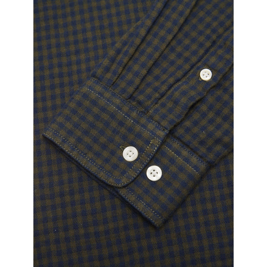 Load image into Gallery viewer, LARCH casual fit double layer checked shirt - GOTS/Vegan - forrest night

