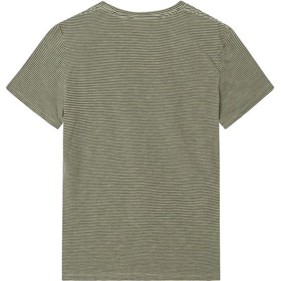 Narrow Striped Slub T-Shirt - GOTS/Vegan  - Swamp