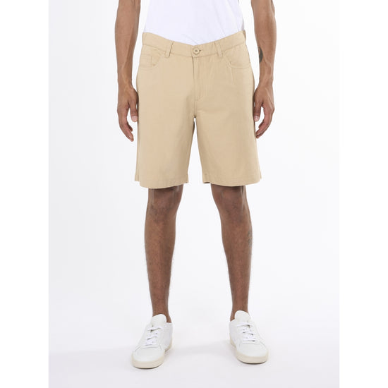 5-Pocket Cotton-Linen Blend Twill Shorts GOTS/Vegan -  Safari
