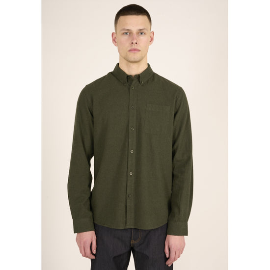 Load image into Gallery viewer, Melangé Flannel Custom Fit Shirt - GOTS/Vegan -  Forrest Night
