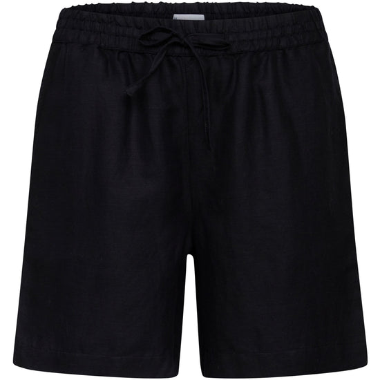 POSEY linen mix elastic waist shorts - Vegan - Black Jet