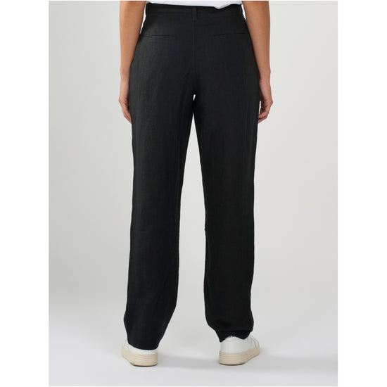 Loose natural linen pants - GOTS/Vegan - Black Jet