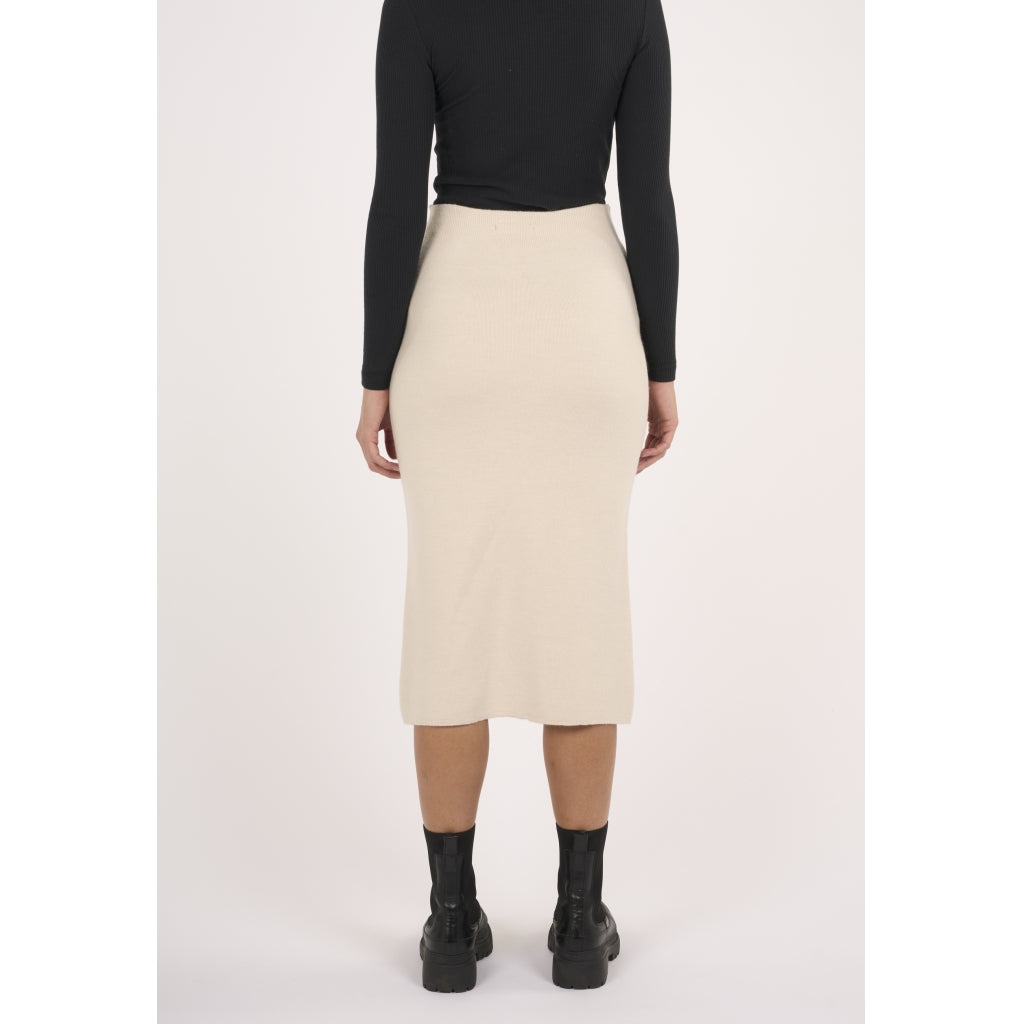 Midth Lengt Merino Knit Skirt - GOTS - Kelp Melange