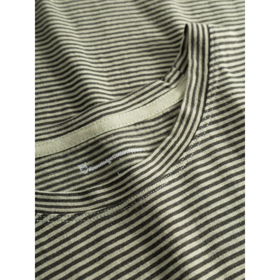 Narrow Striped Slub T-Shirt - GOTS/Vegan  - Swamp
