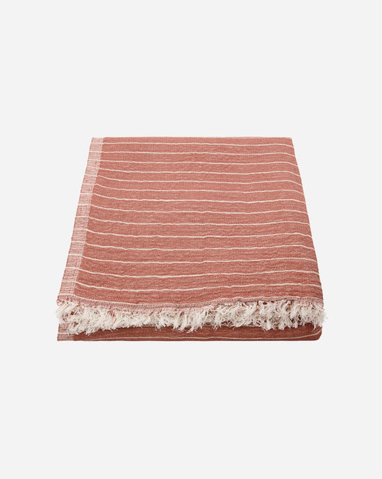 Load image into Gallery viewer, ALICE STRIPE THROW - DUSTY BERRY
