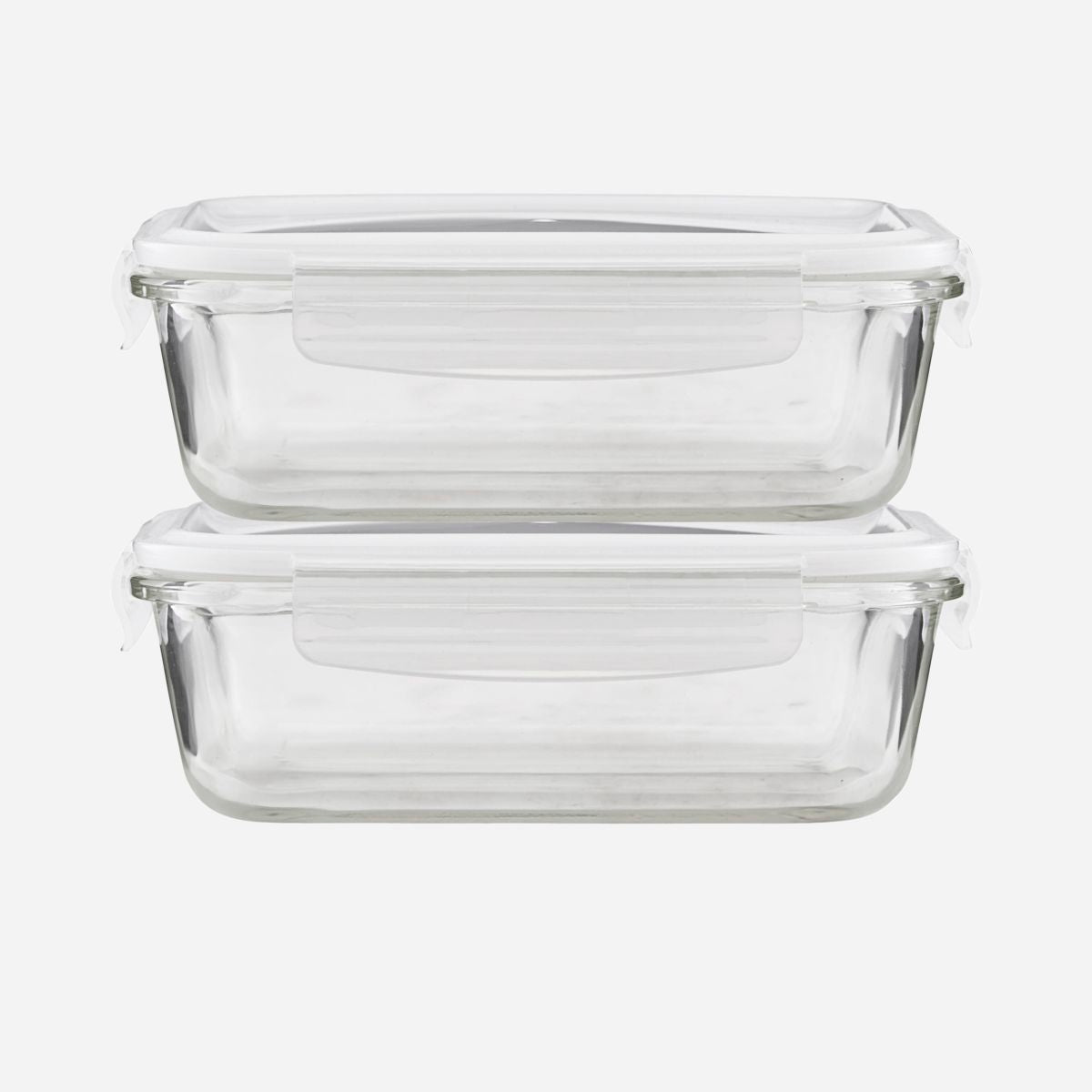 SQUARE storage with lid - clear - set of 2