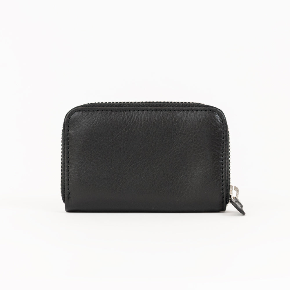 Mini Zip Around Wallet  - Black & Silver