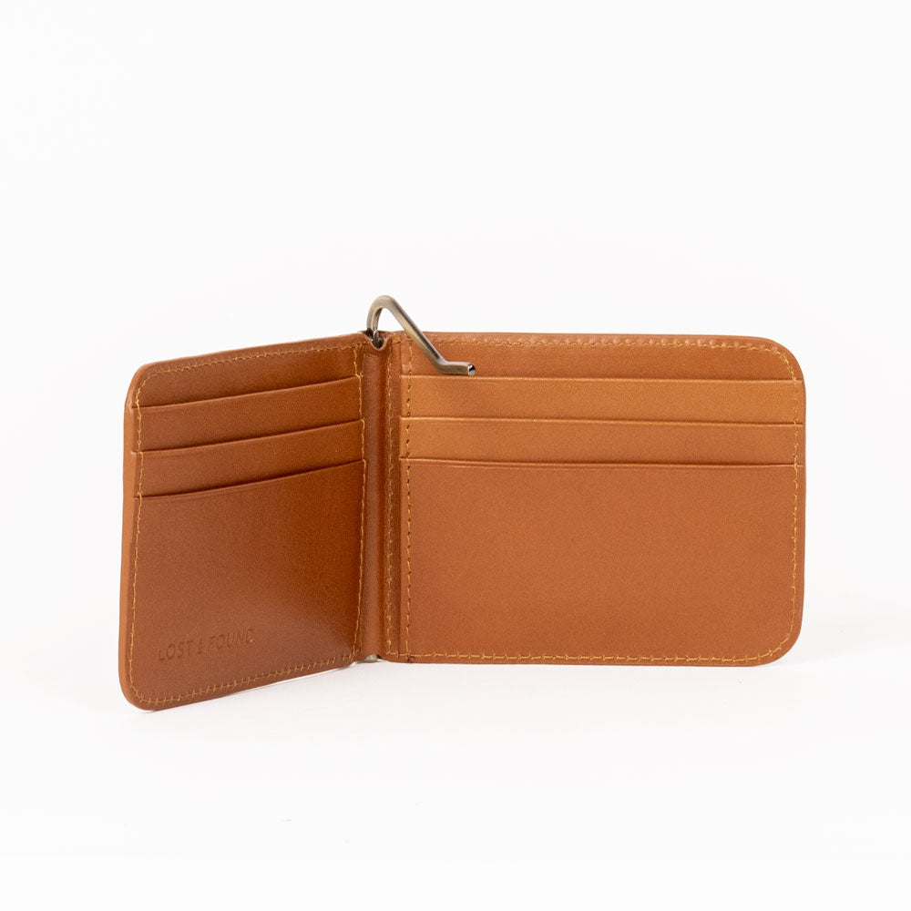 Bifold Wallet with Clip - Caramel