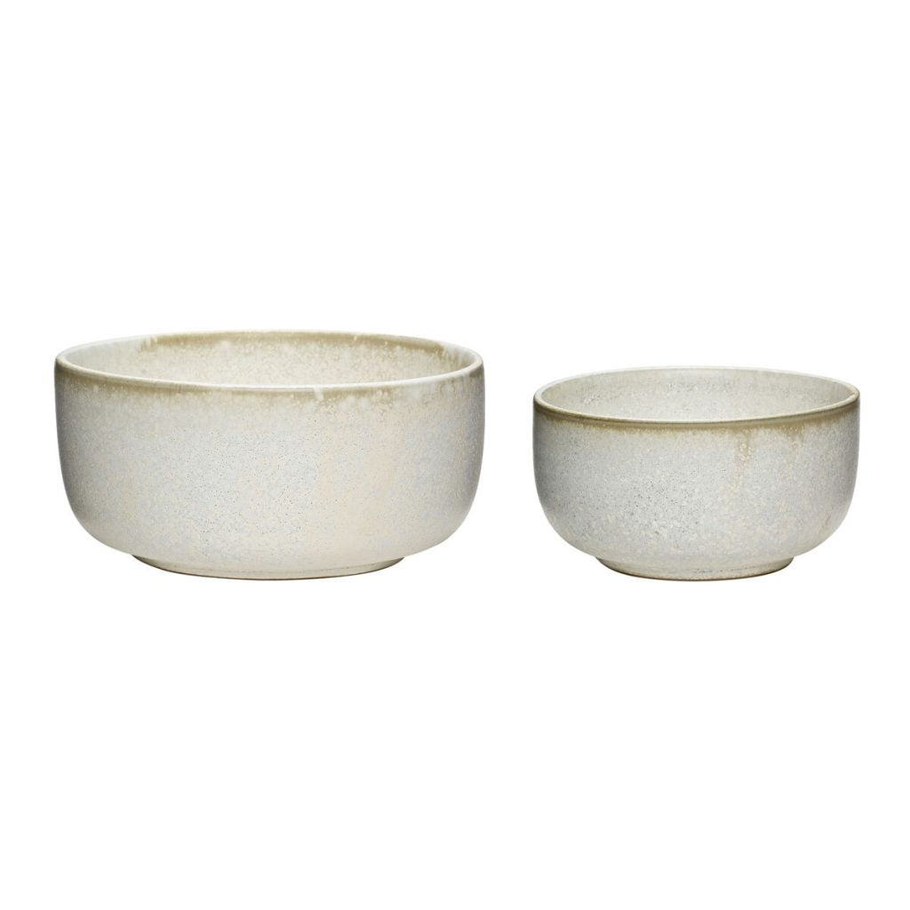 Ceramic Bowls - White - Set of 2