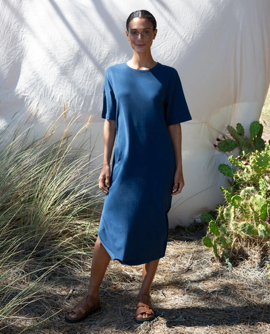 Elaine Organic Cotton Dress - Indigo