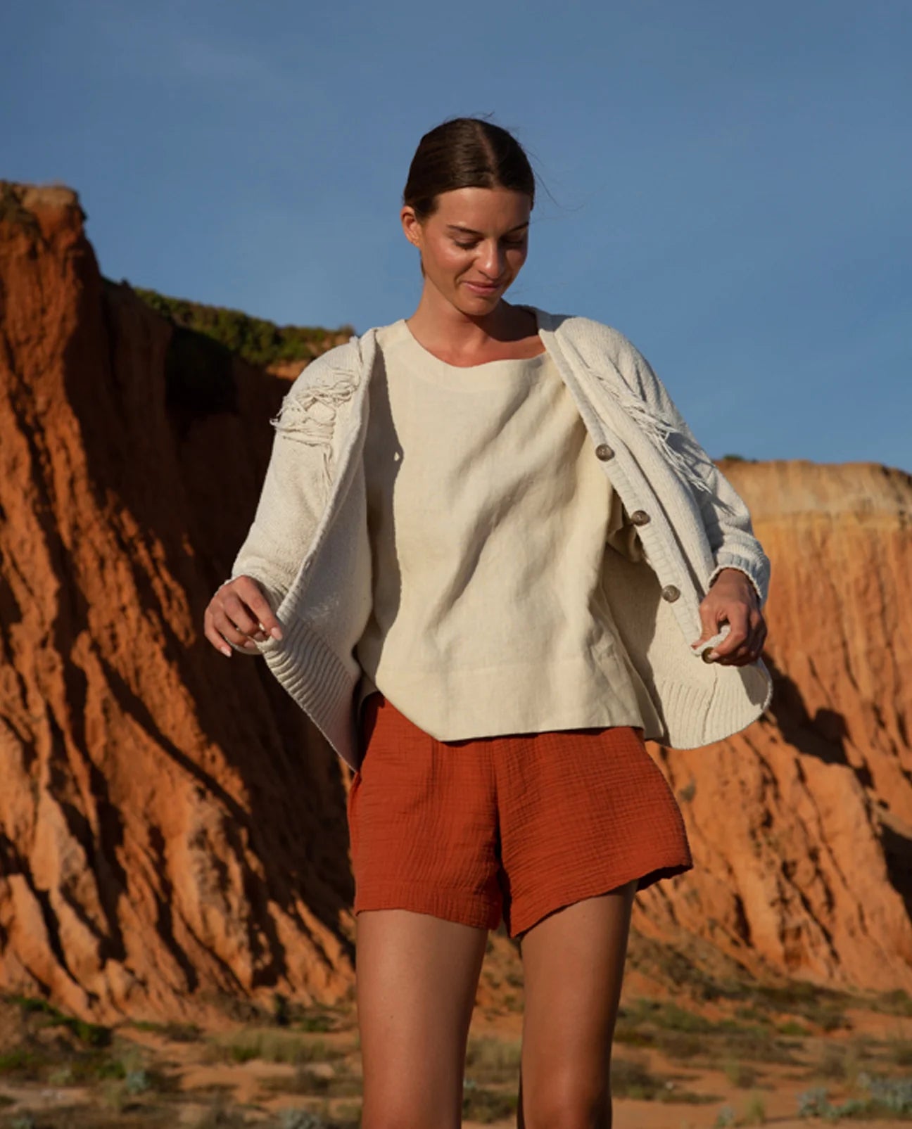 Load image into Gallery viewer, Gilma Organic Cotton Shorts - Paprika
