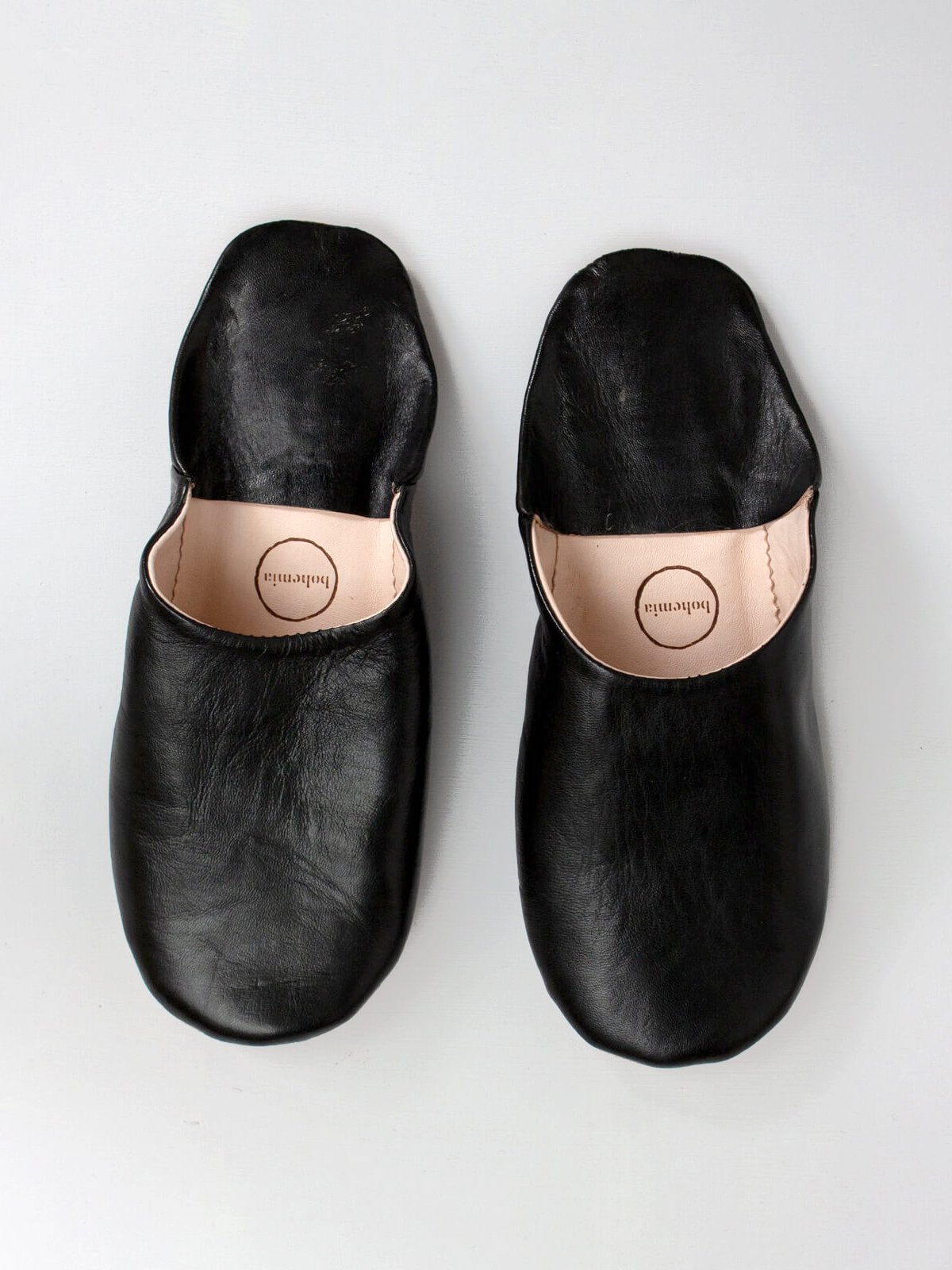 MOROCCAN BABOUCHE BASIC SLIPPERS - BLACK