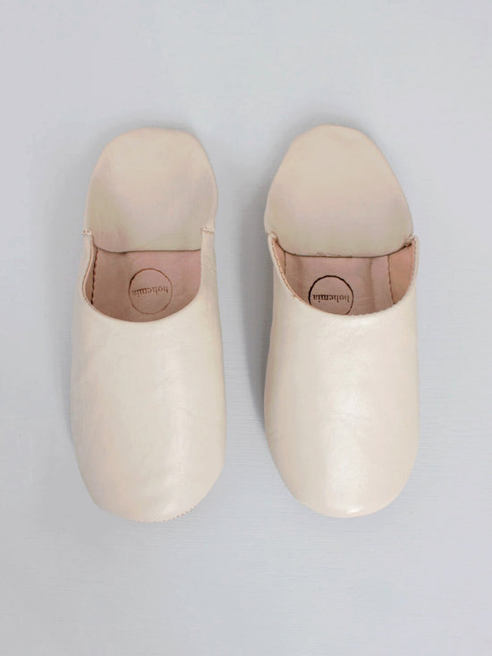 MOROCCAN BABOUCHE BASIC SLIPPERS - CHALK