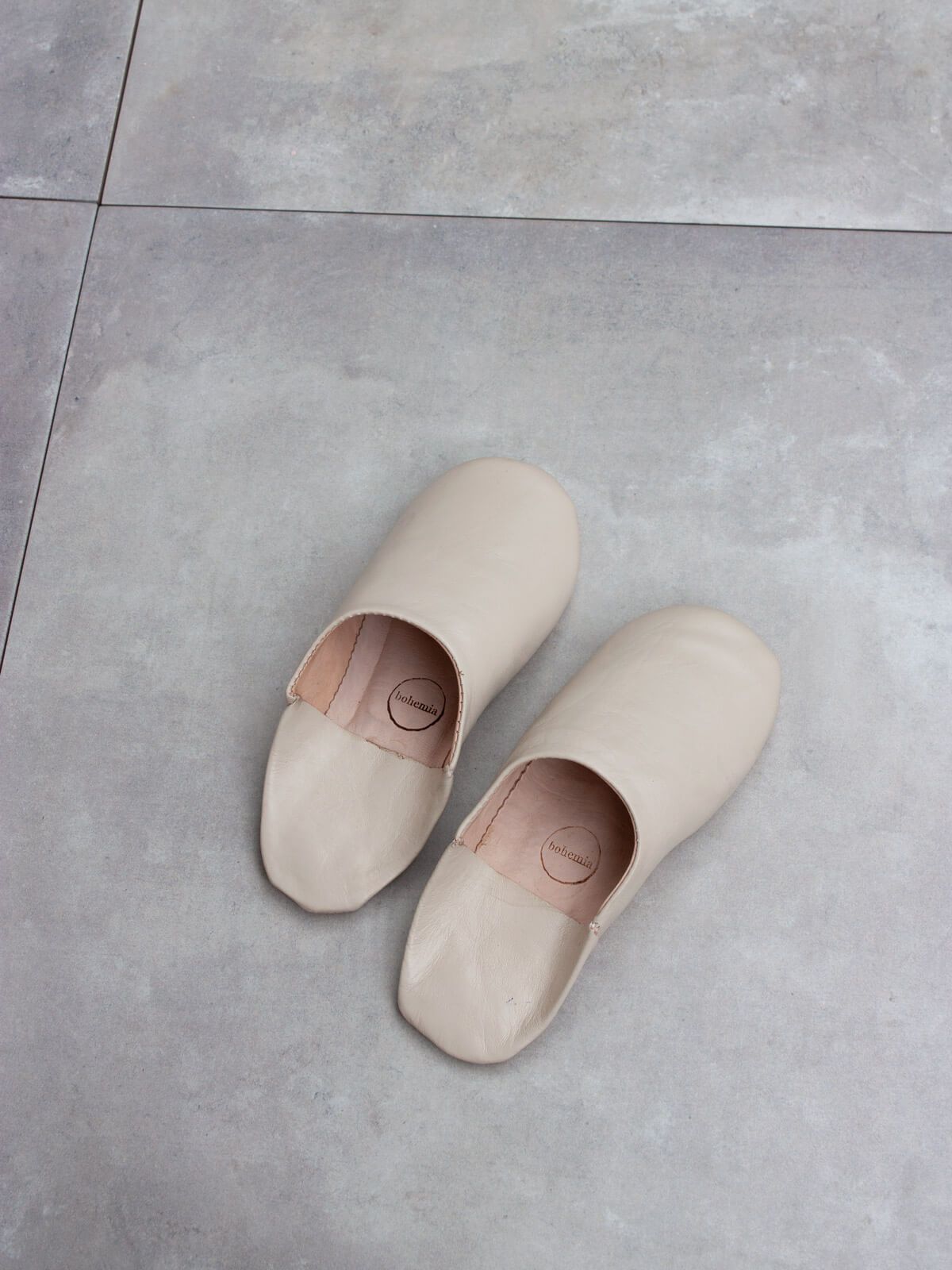 MOROCCAN BABOUCHE BASIC SLIPPERS - CHALK