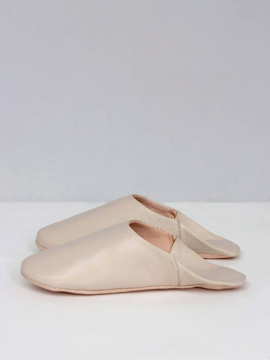 MOROCCAN BABOUCHE BASIC SLIPPERS - CHALK