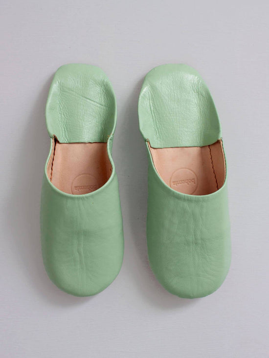 MOROCCAN BABOUCHE BASIC SLIPPERS - SAGE