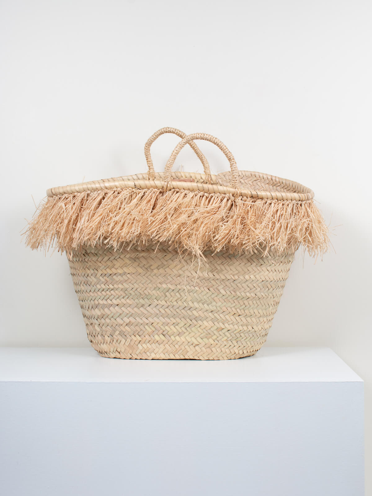 Raffia Tassel Basket - Natural