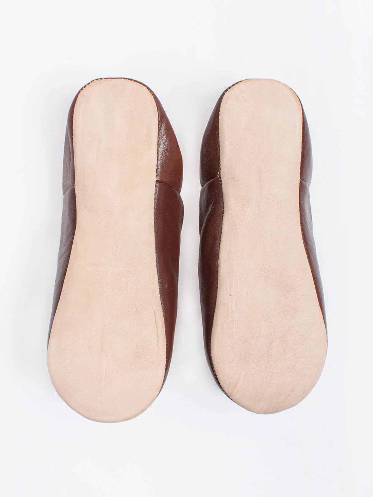 MOROCCAN MENS BABOUCHE SLIPPERS - CHOCOLATE