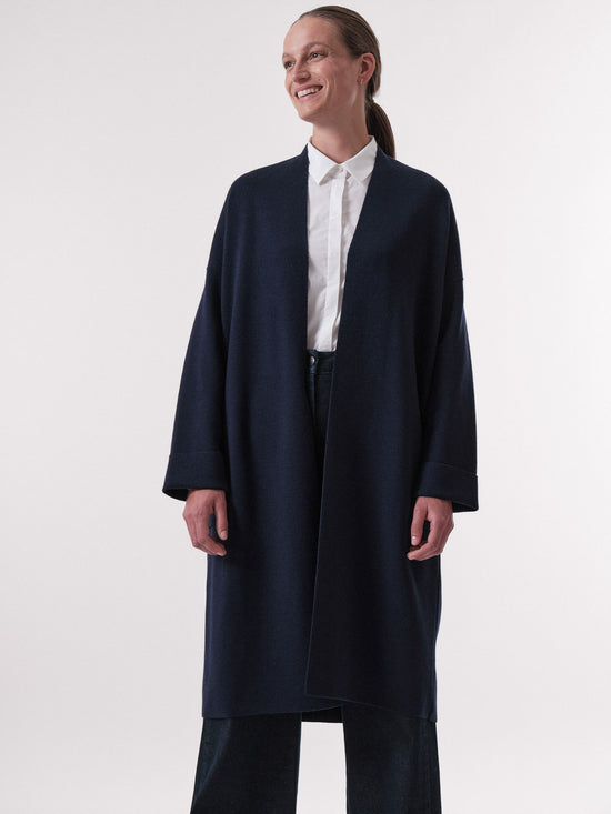 Load image into Gallery viewer, KNITTED COAT - GOTS - Midnight
