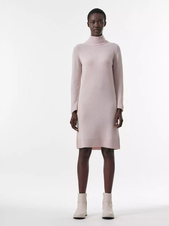 STAND-UP COLLAR DRESS - GOTS - Cream Melange