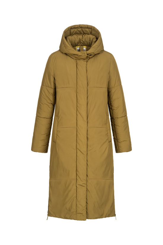 PADDED COAT - dark green moss