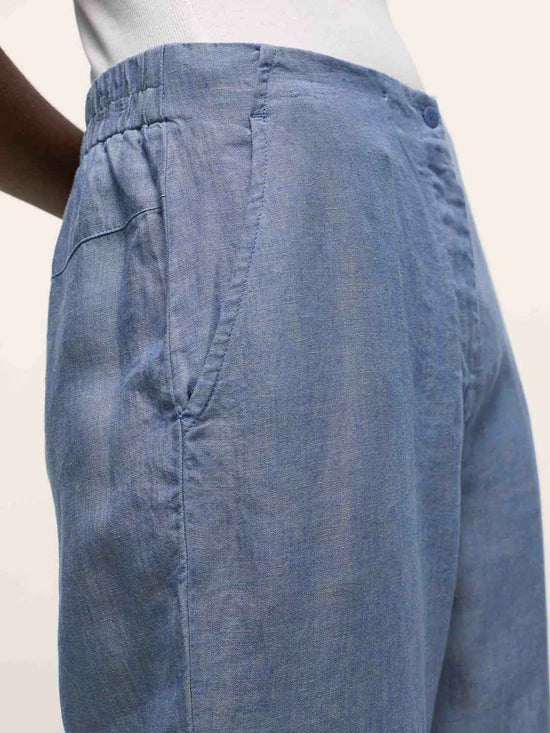 Organic Linen Pants -  Blue Melange