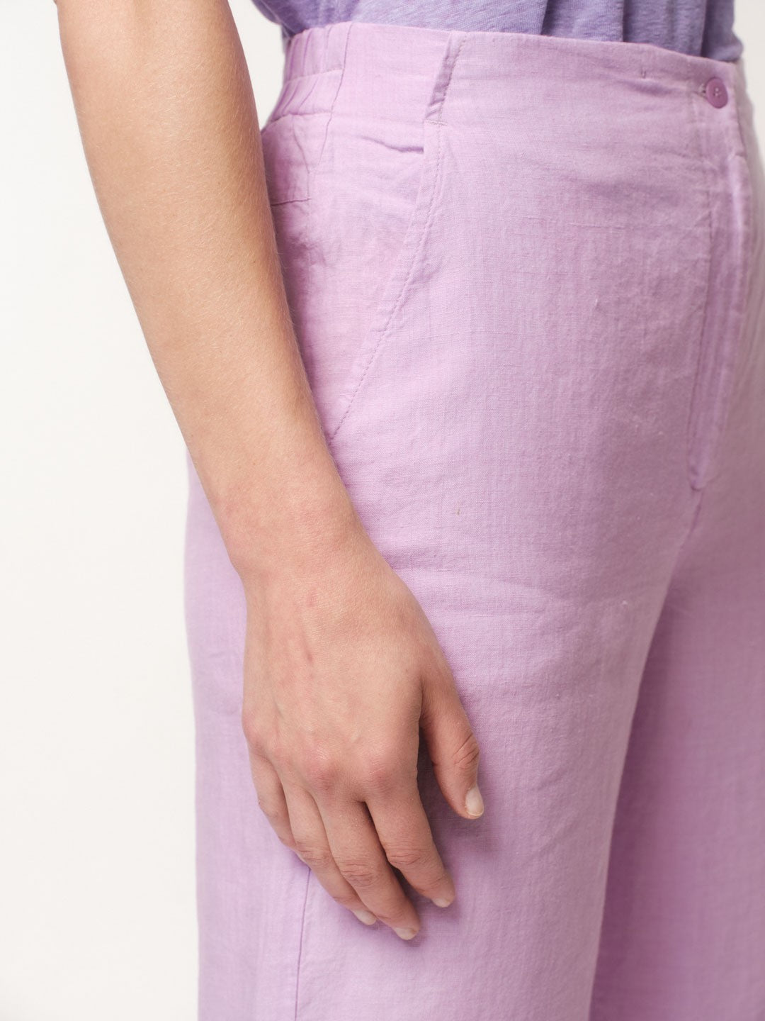 Organic Linen Pants -  Light Lilac
