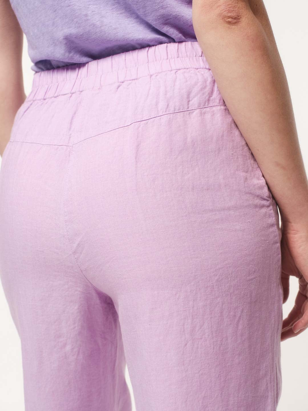 Organic Linen Pants -  Light Lilac