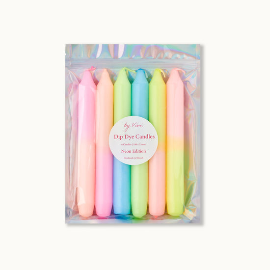 Dip Dye Candle Set of 6: Neon Edition