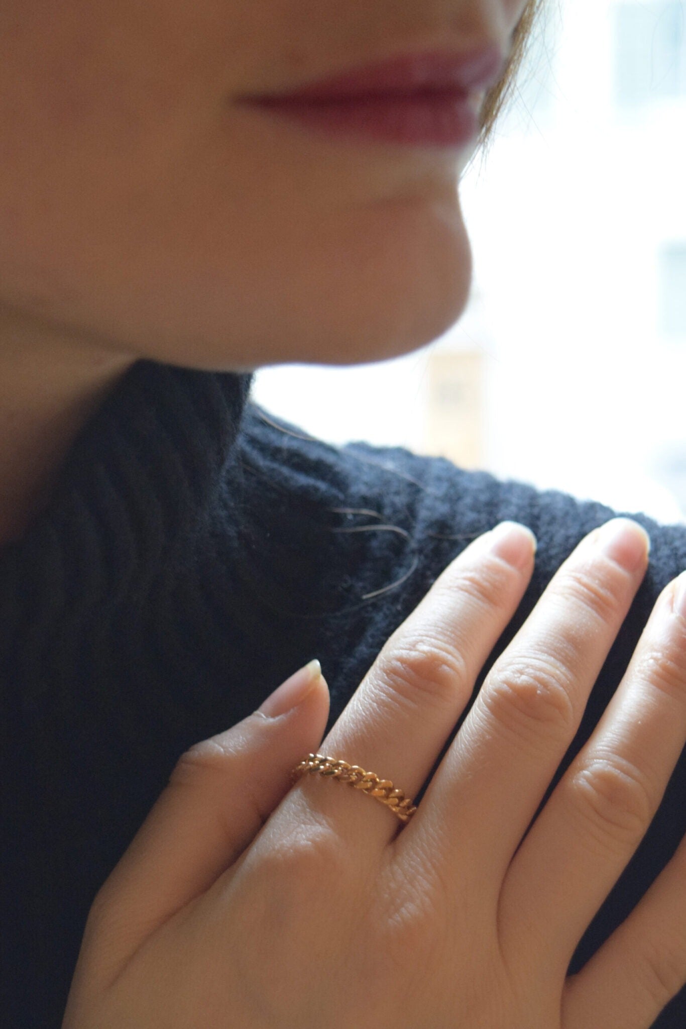 Bold Chain Ring - Gold Plated