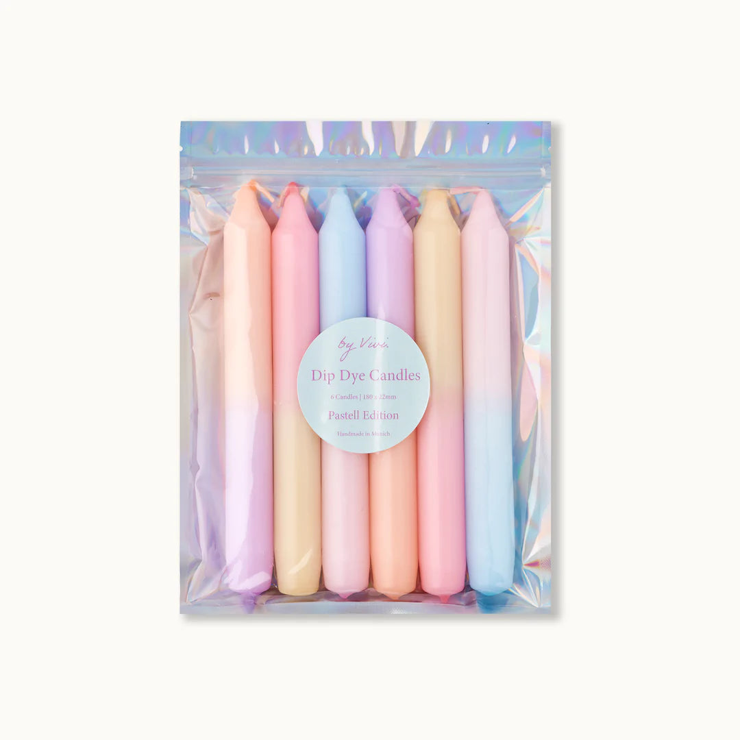 Dip Dye Candle Set of 6: Pastell Edition