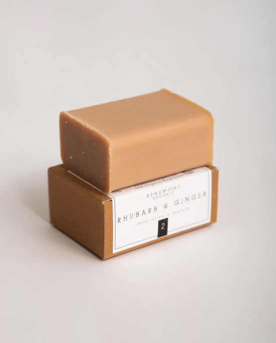 Luxury Organic Soap Bar - 100g  - Rhubarb & Ginger