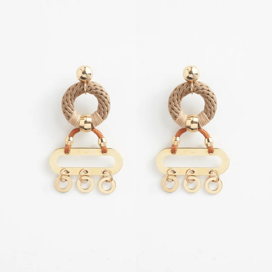 Load image into Gallery viewer, Dihya Earrings - Beige &amp;amp; Clay
