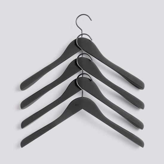 Soft Coat Hanger - Set of 4 - Wide - Black