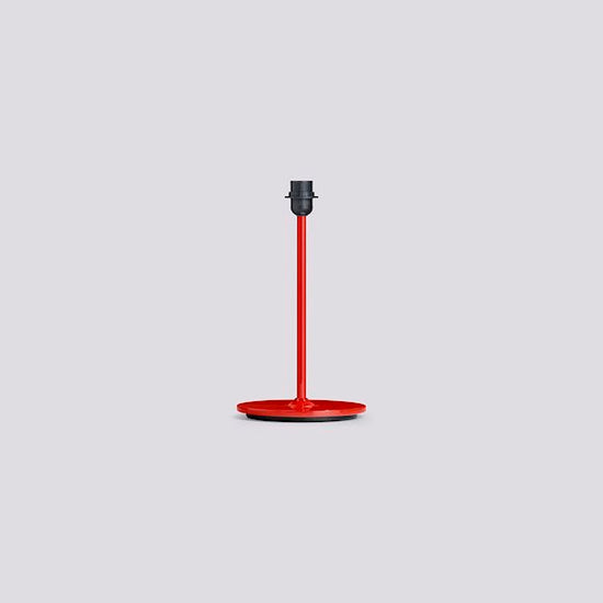 COMMON TABLE LAMP BASE - SIGNAL RED POWDER COATED STEEL BASE AND STEM