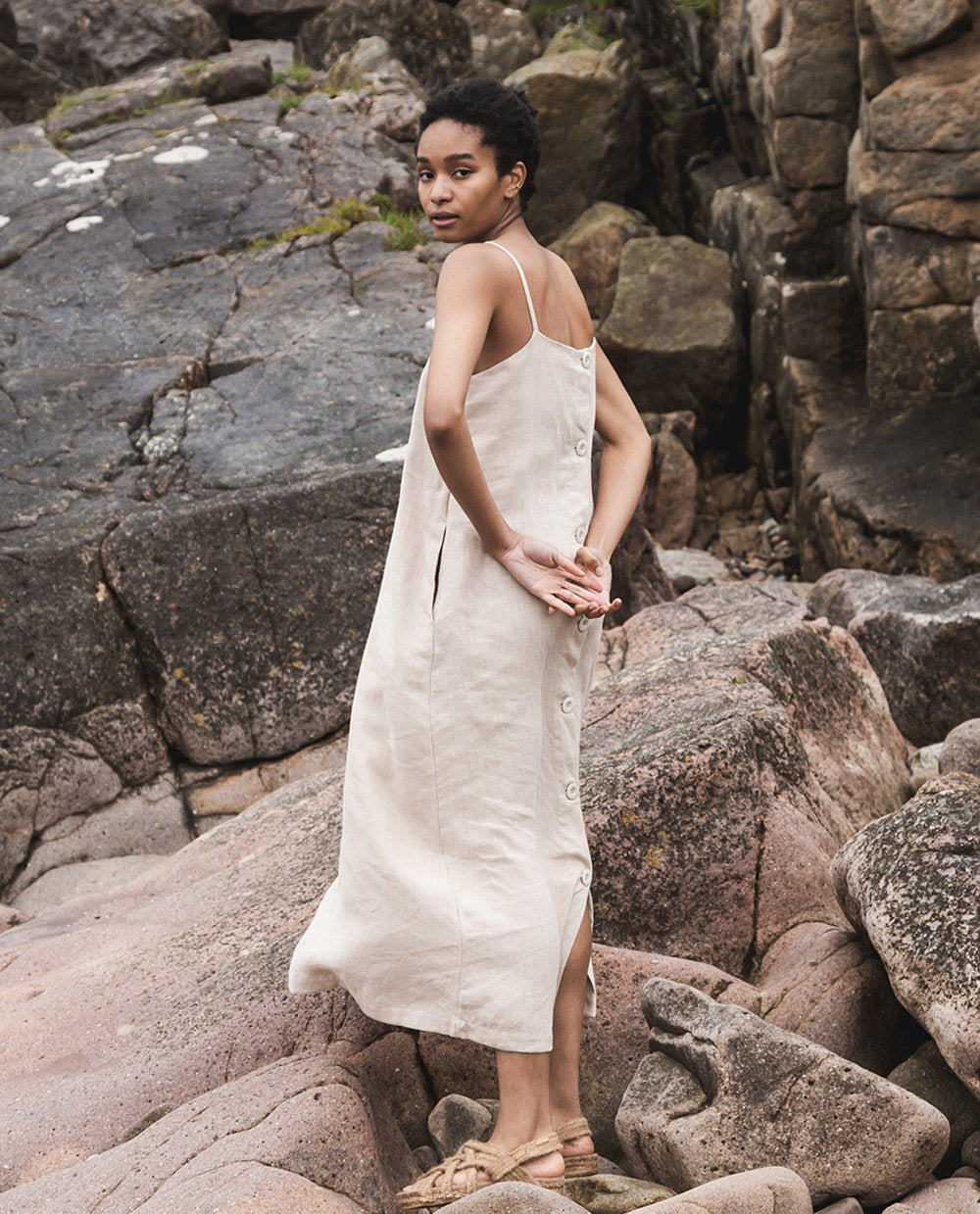 Athea Linen Dress - sand