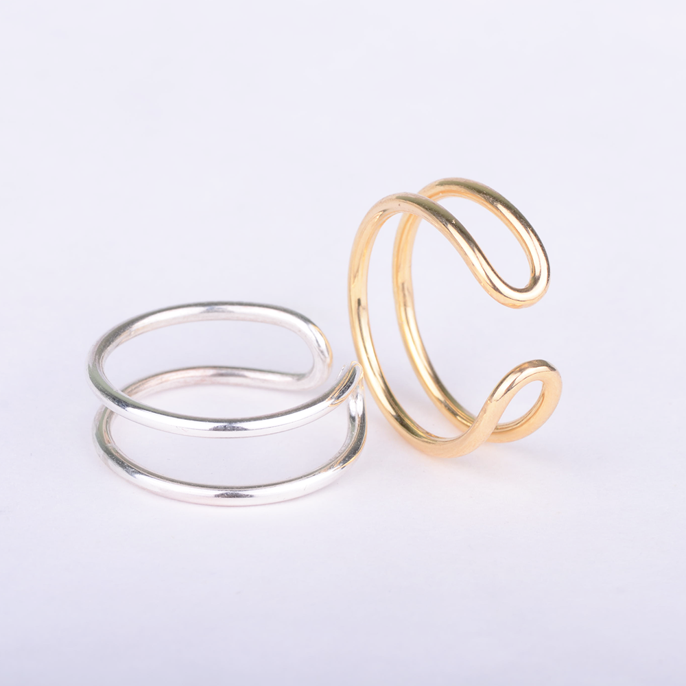 Double Hoop Ring - silver