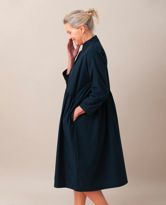 Marge Organic Cotton Dress - navy