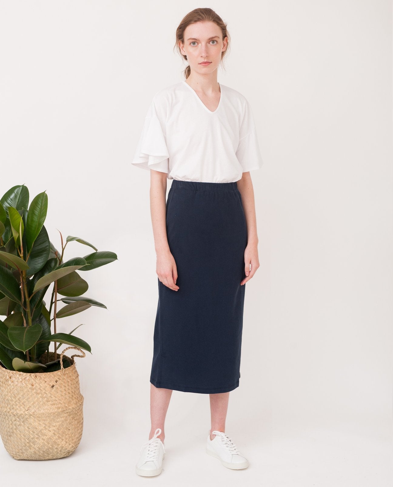Load image into Gallery viewer, Pam Organic Cotton Skirt - Navy
